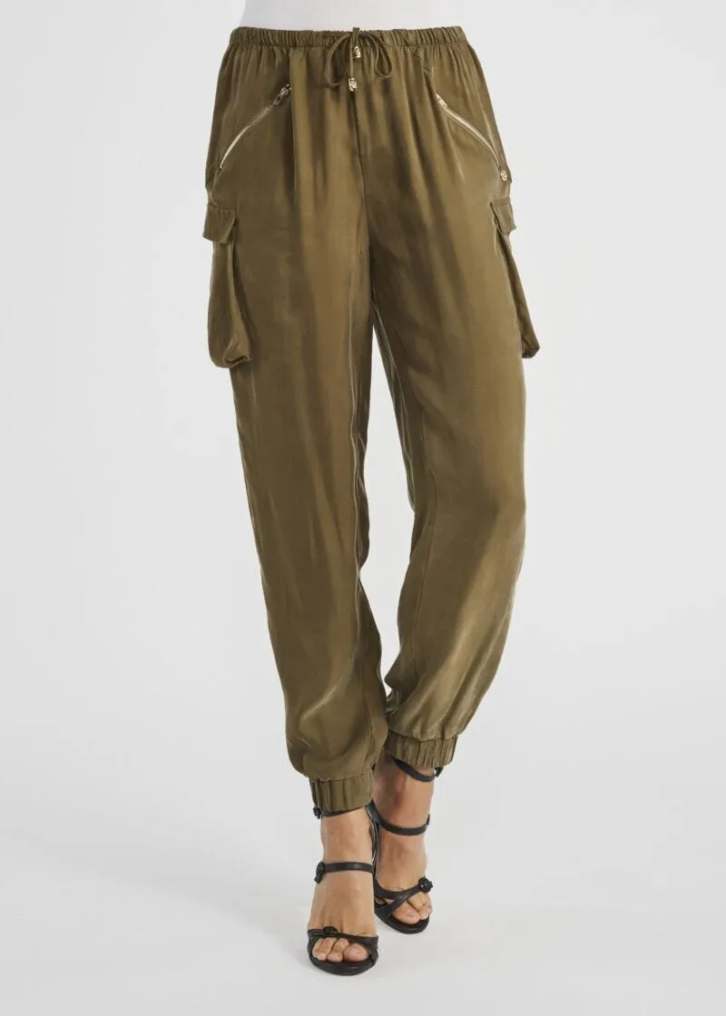 Pantaloni cargo in cupro