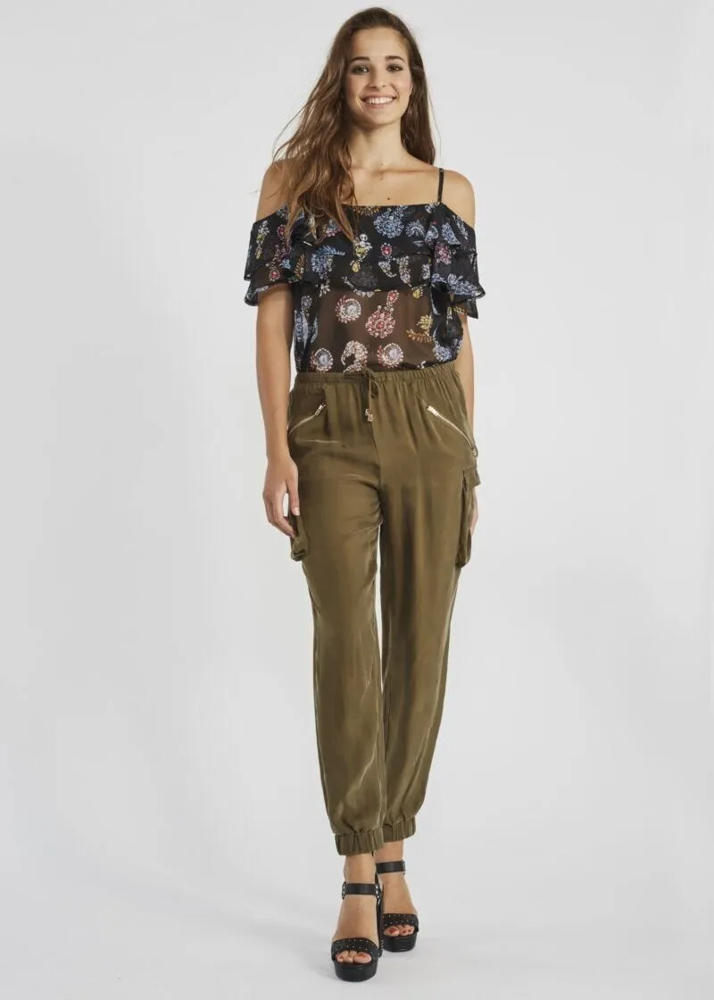 Pantaloni cargo in cupro