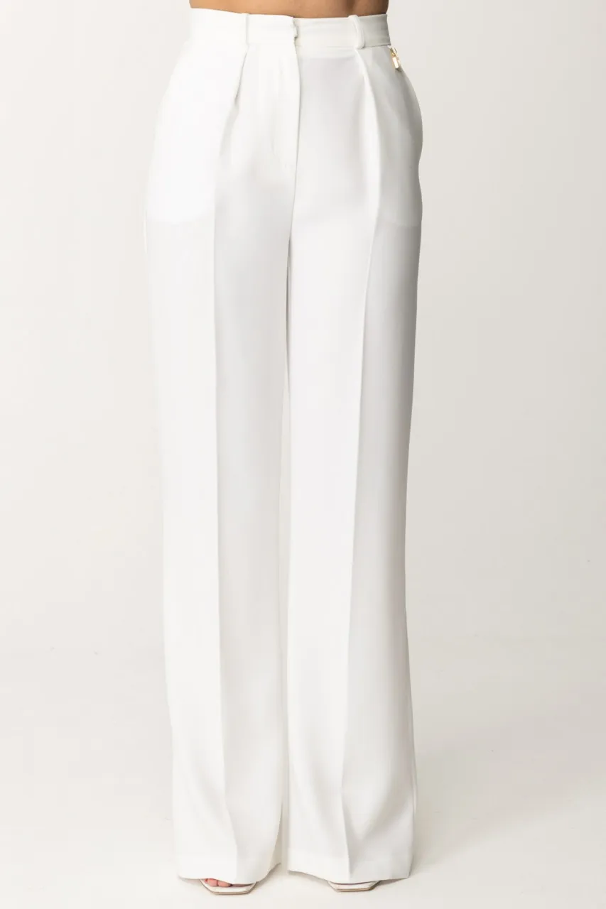 Pantaloni con charm logo Avorio