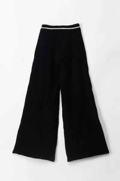 Pantaloni con dettagli a contrasto BLACK/BUTTER