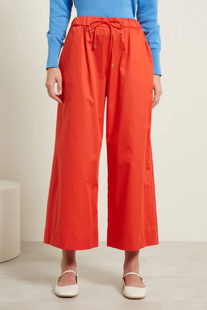 Pantaloni in raso di cotone