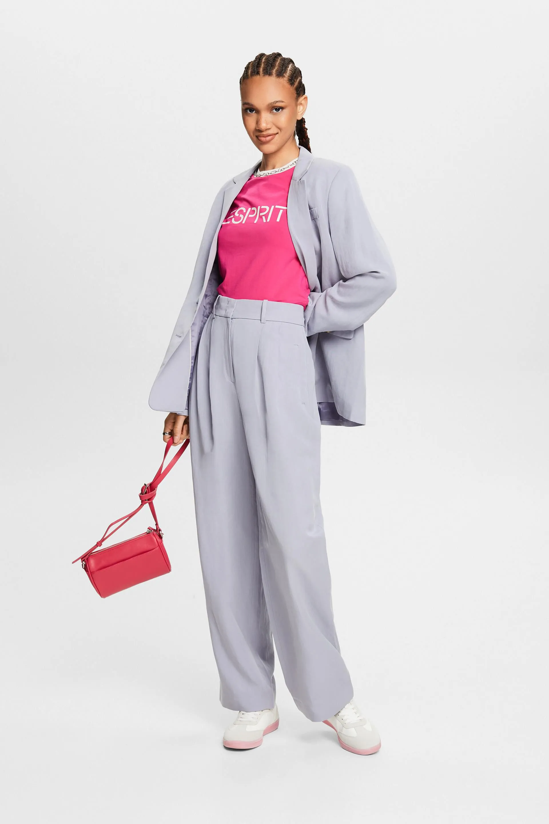 Pantaloni in twill a gamba larga