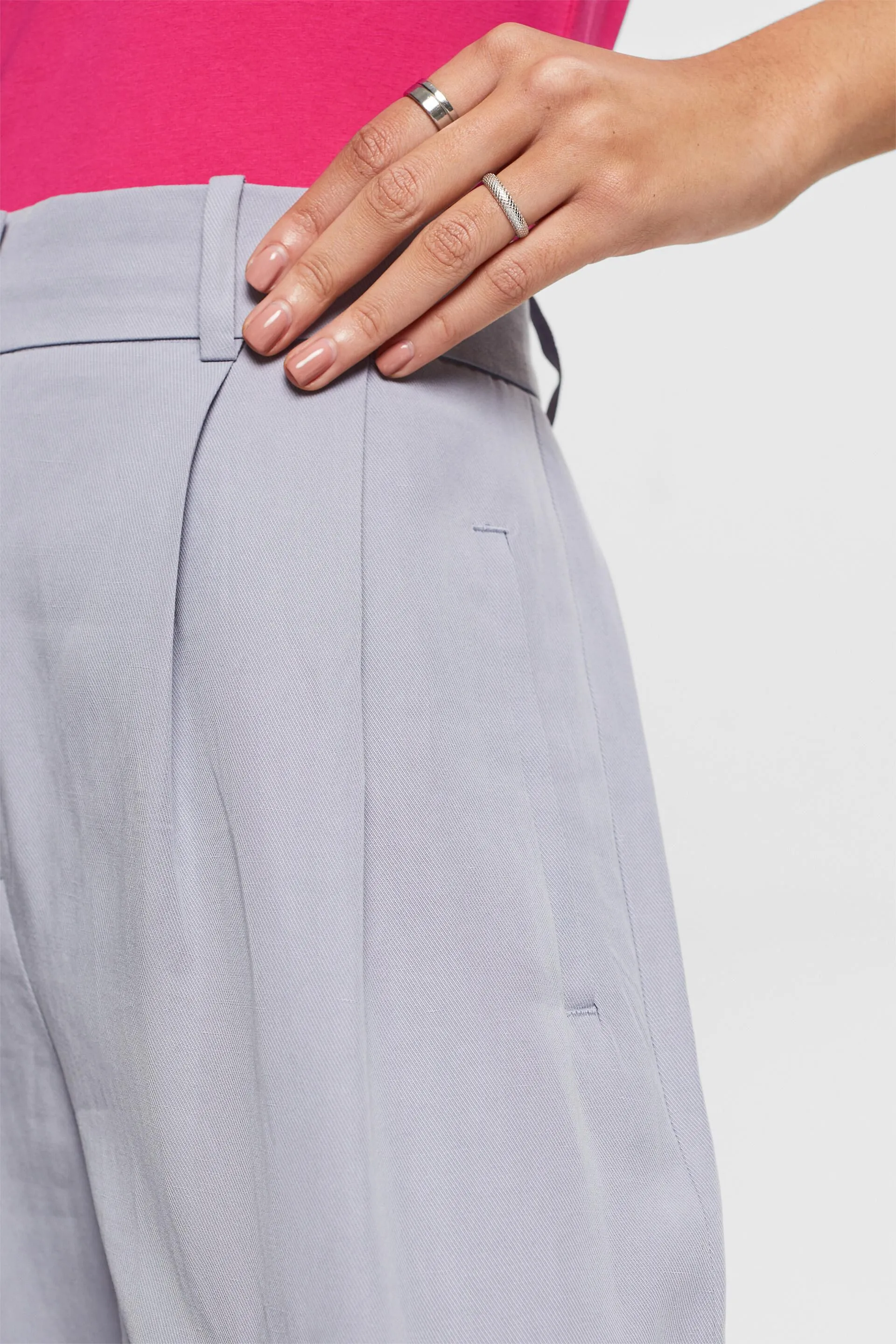 Pantaloni in twill a gamba larga