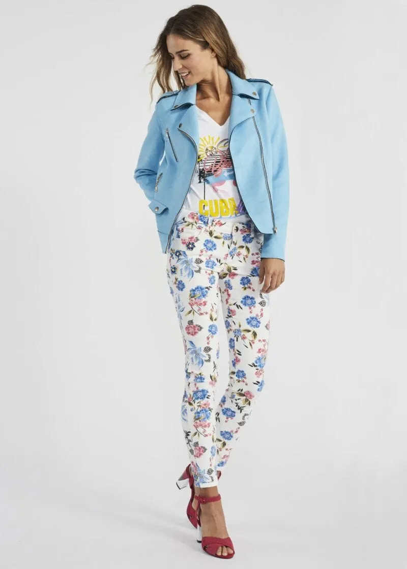 Pantaloni skinny con stampa floreale