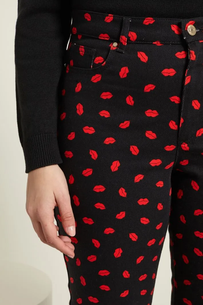 Pantaloni slim stampati