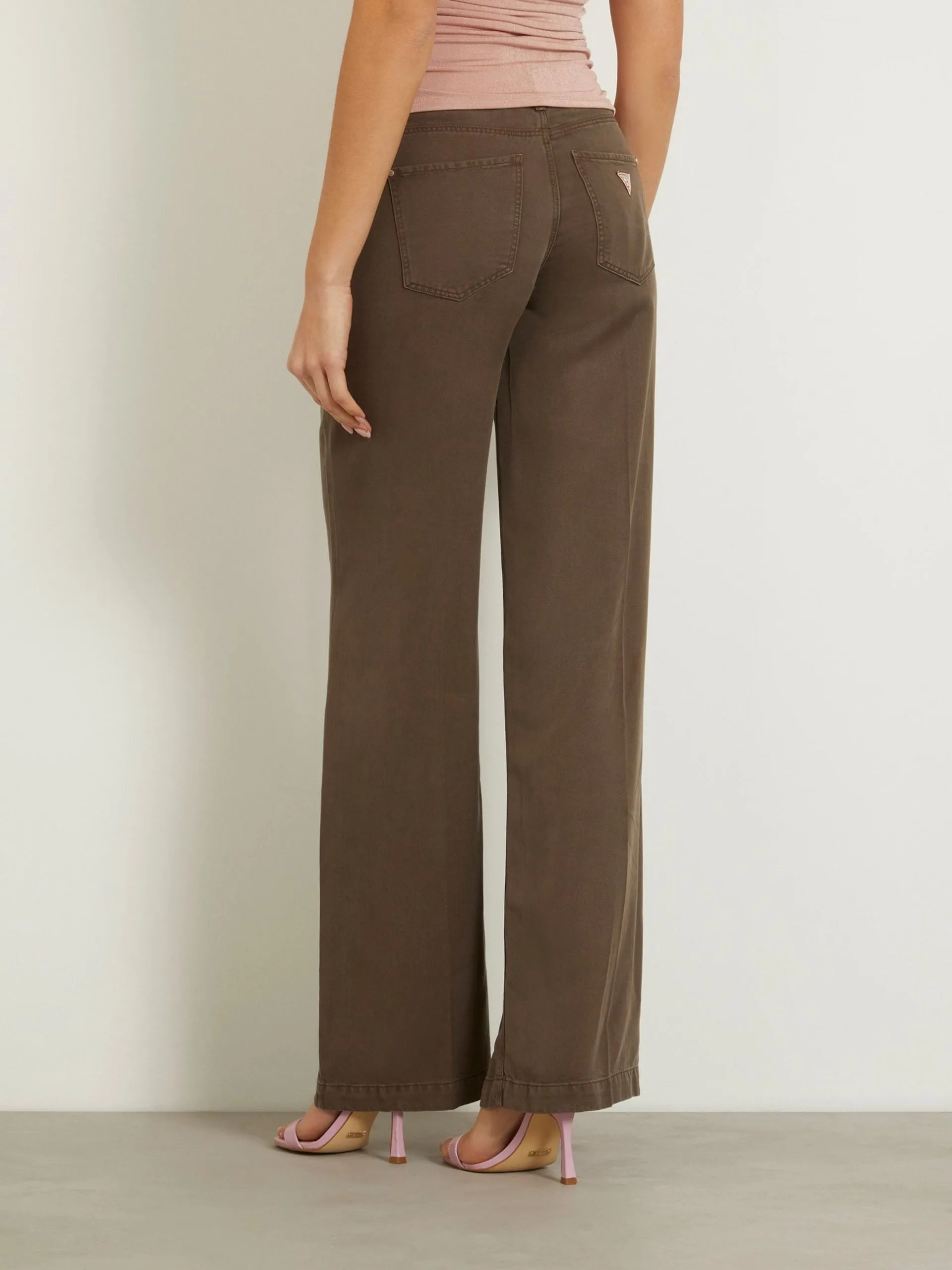 Pantaloni wide leg a vita media guess