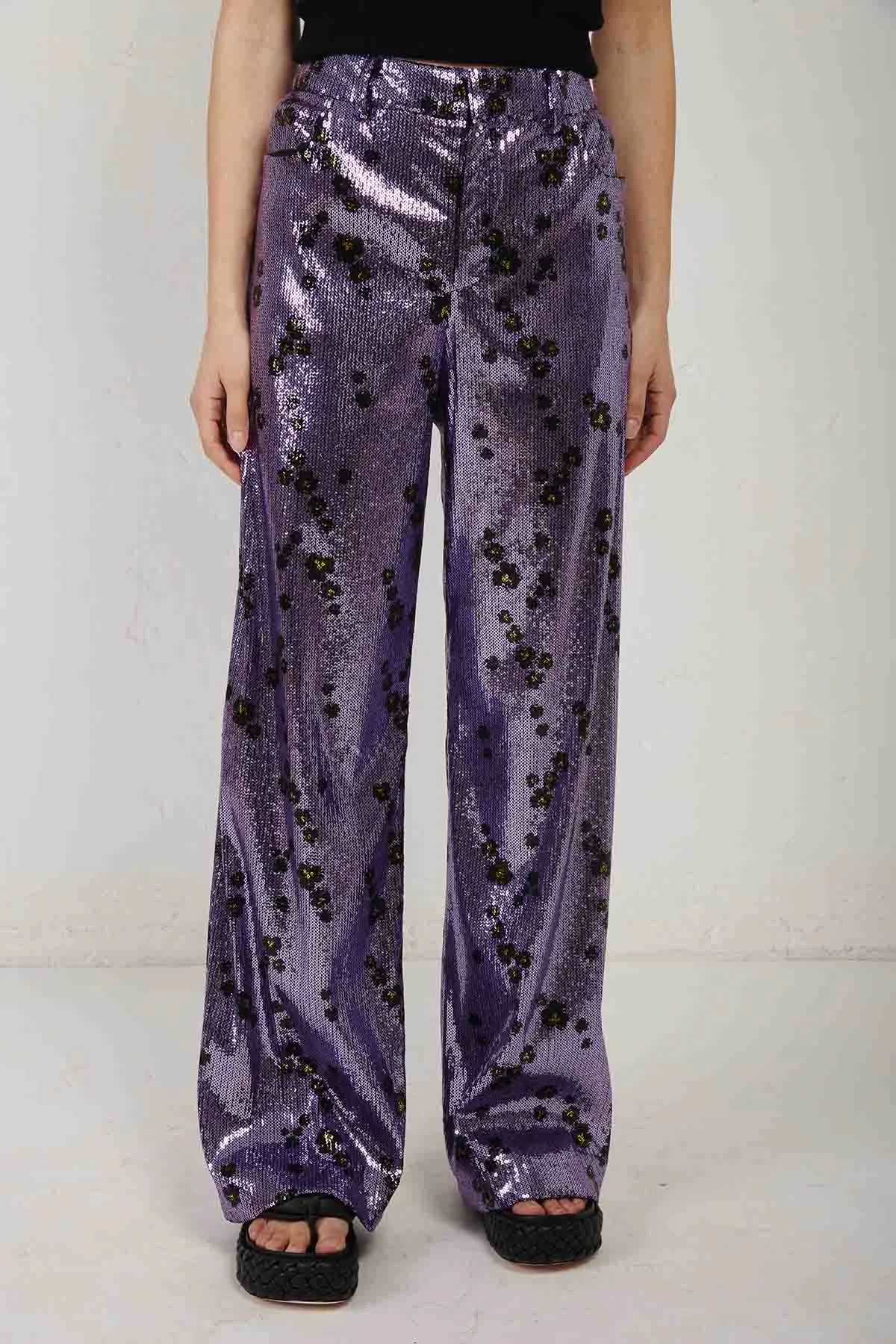 PHILOSOPHY Di Lorenzo Serafini pantalone di paillettes con stampa a fiori
