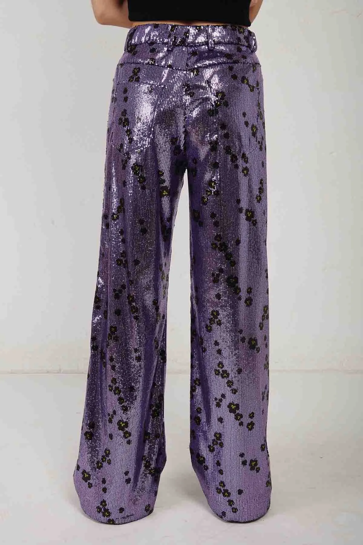 PHILOSOPHY Di Lorenzo Serafini pantalone di paillettes con stampa a fiori
