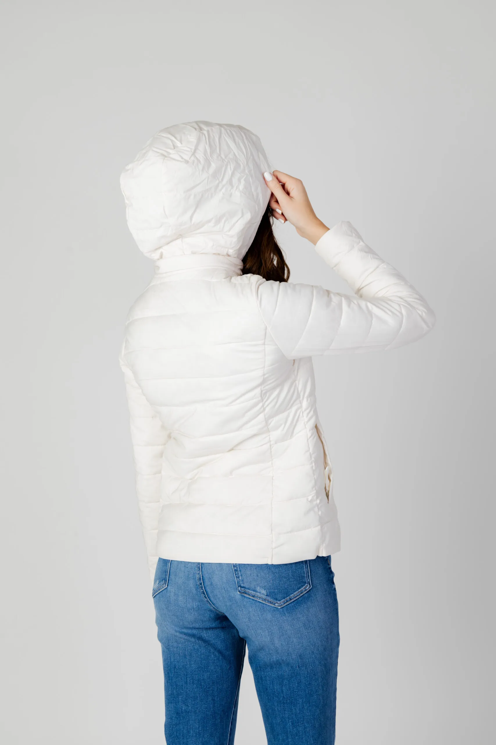 Piumino Guess Active solid diann puffer Bianco
