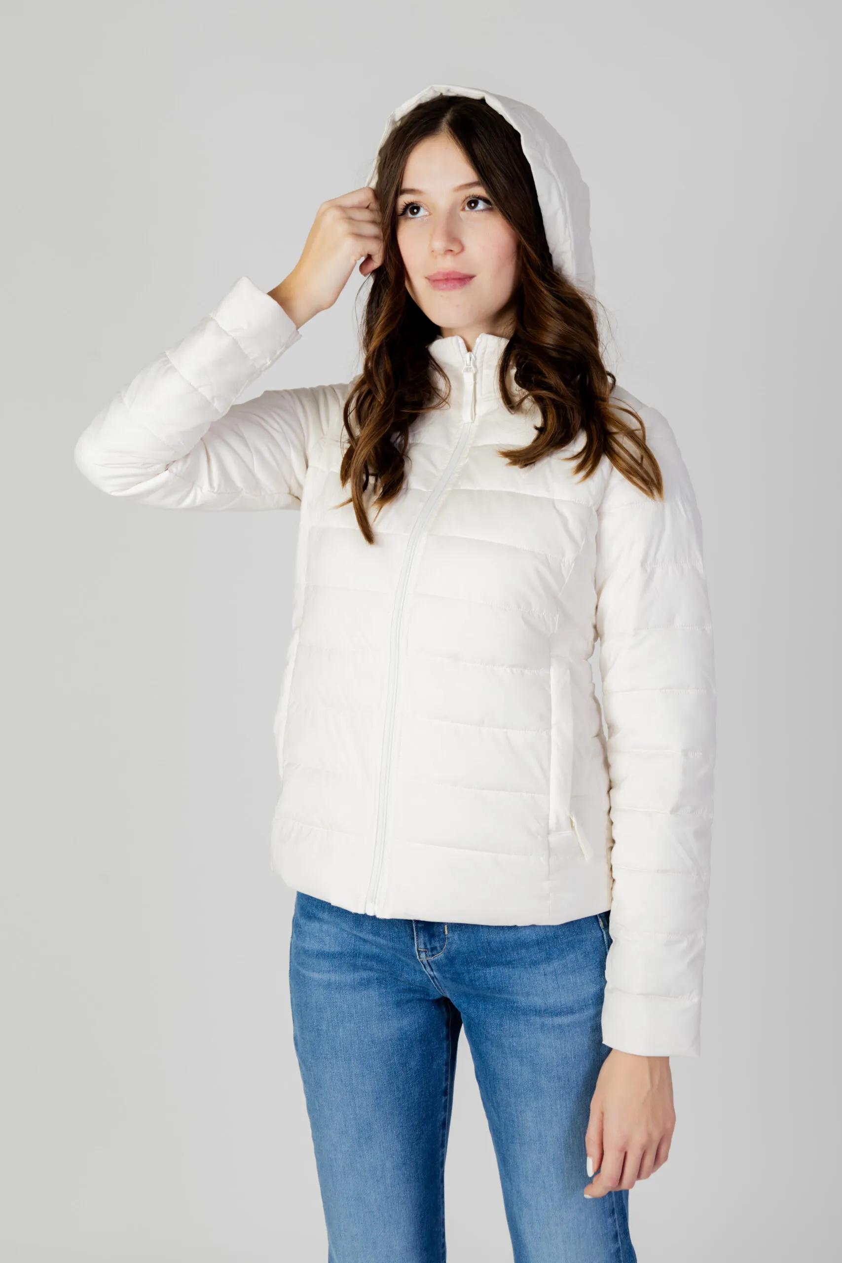 Piumino Guess Active solid diann puffer Bianco