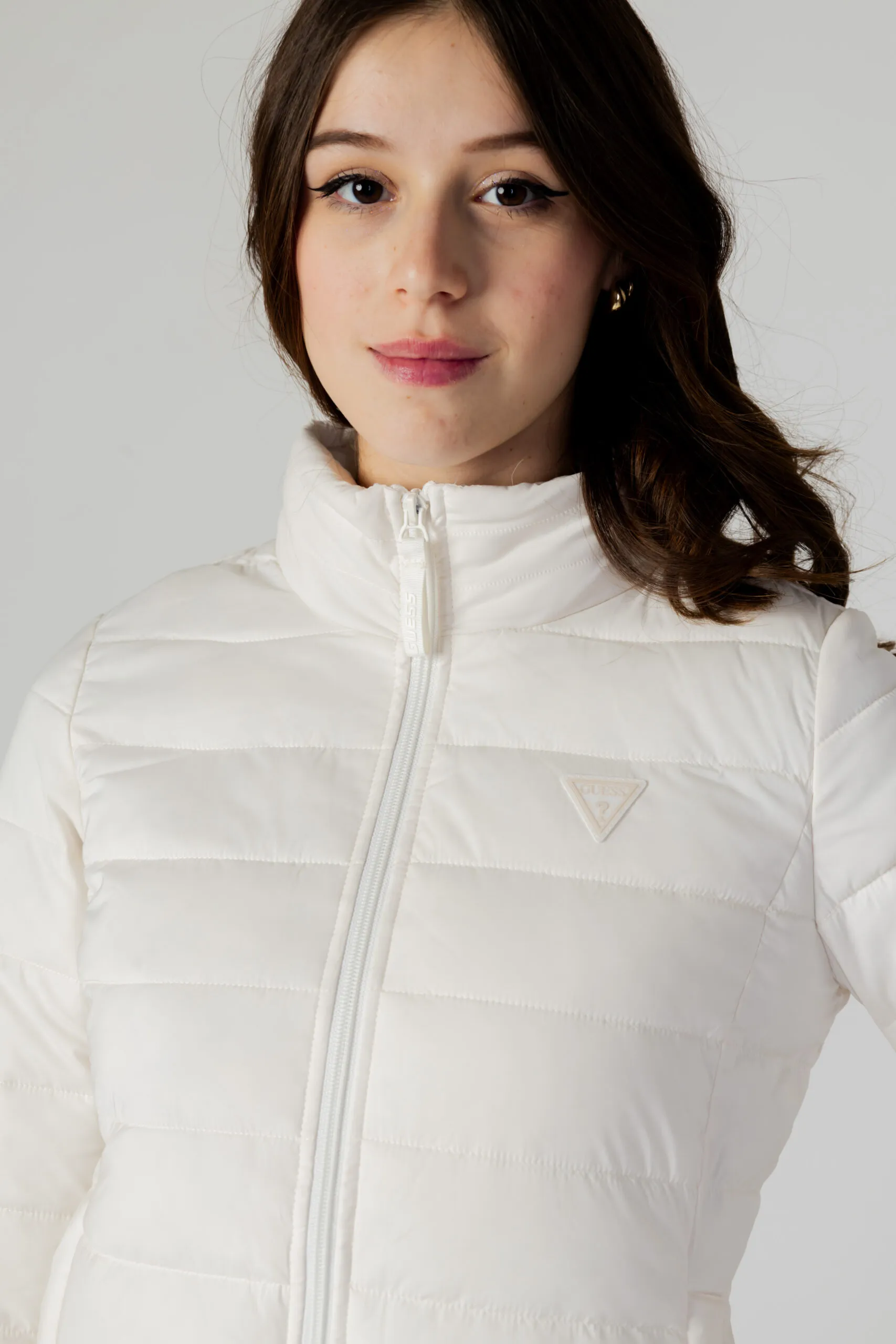Piumino Guess Active solid diann puffer Bianco