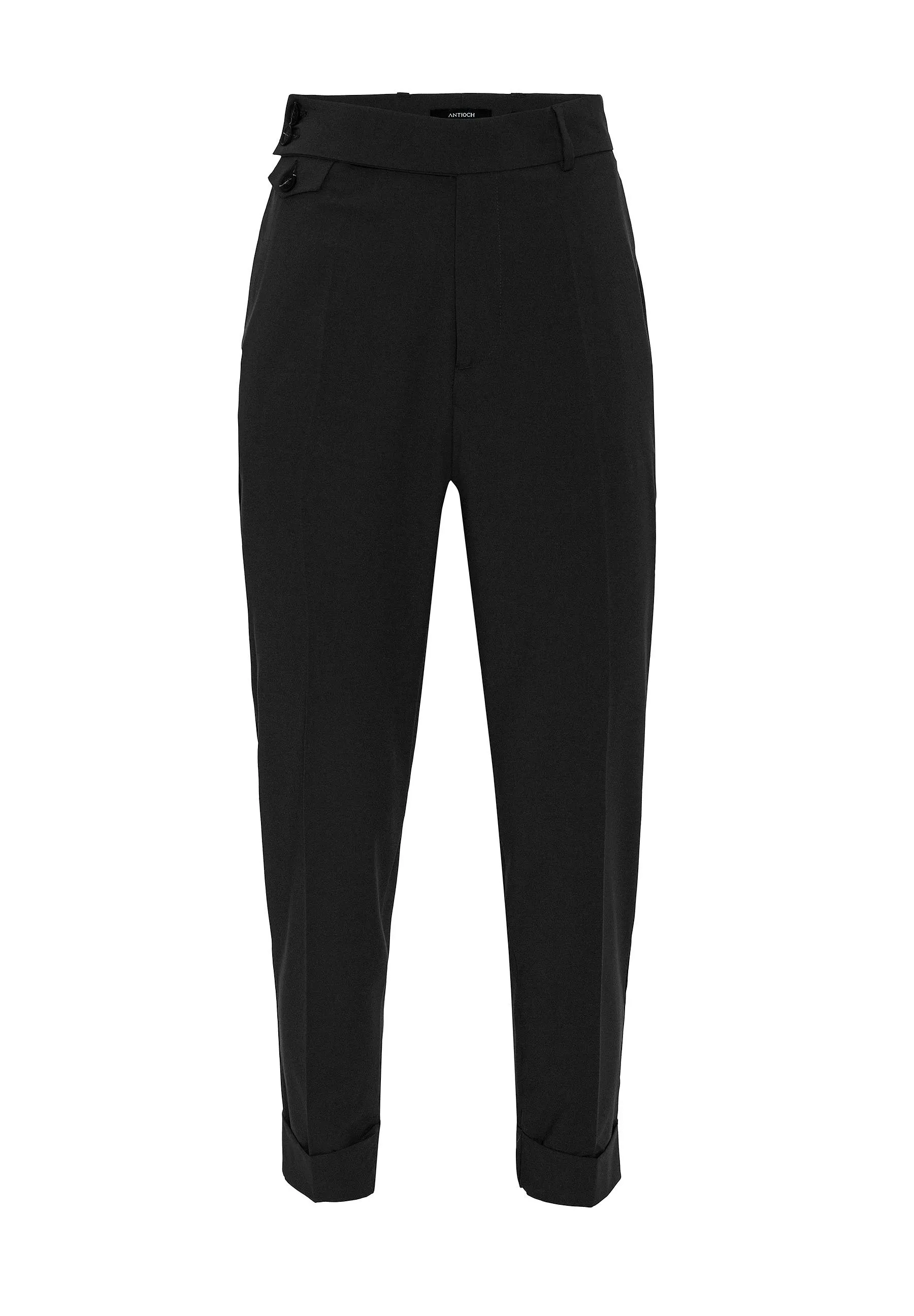 PLEATED WITH BUTTON DETAILED - Pantaloni