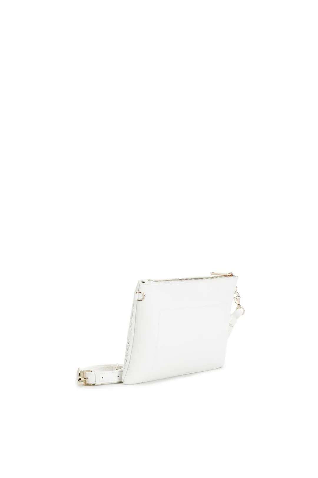 pochette con maxi logo laserato all over bianco