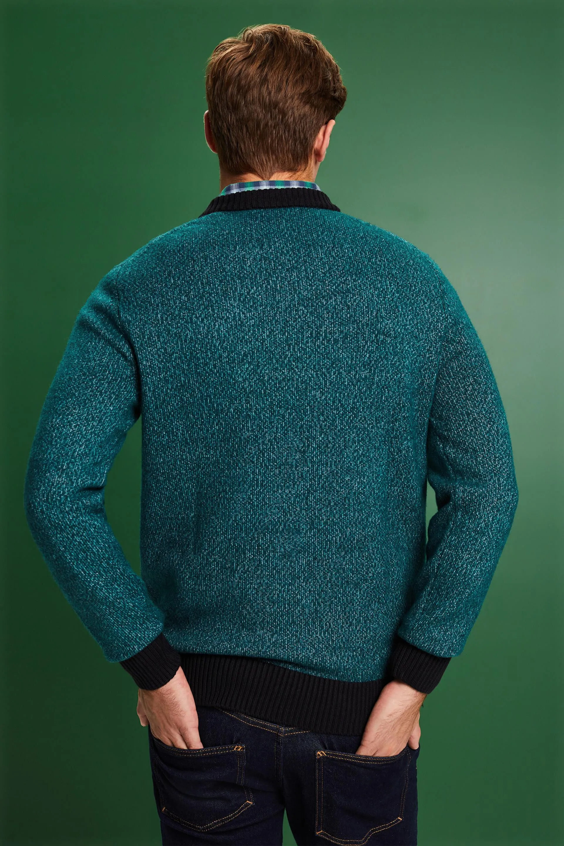 Pullover girocollo in misto lana