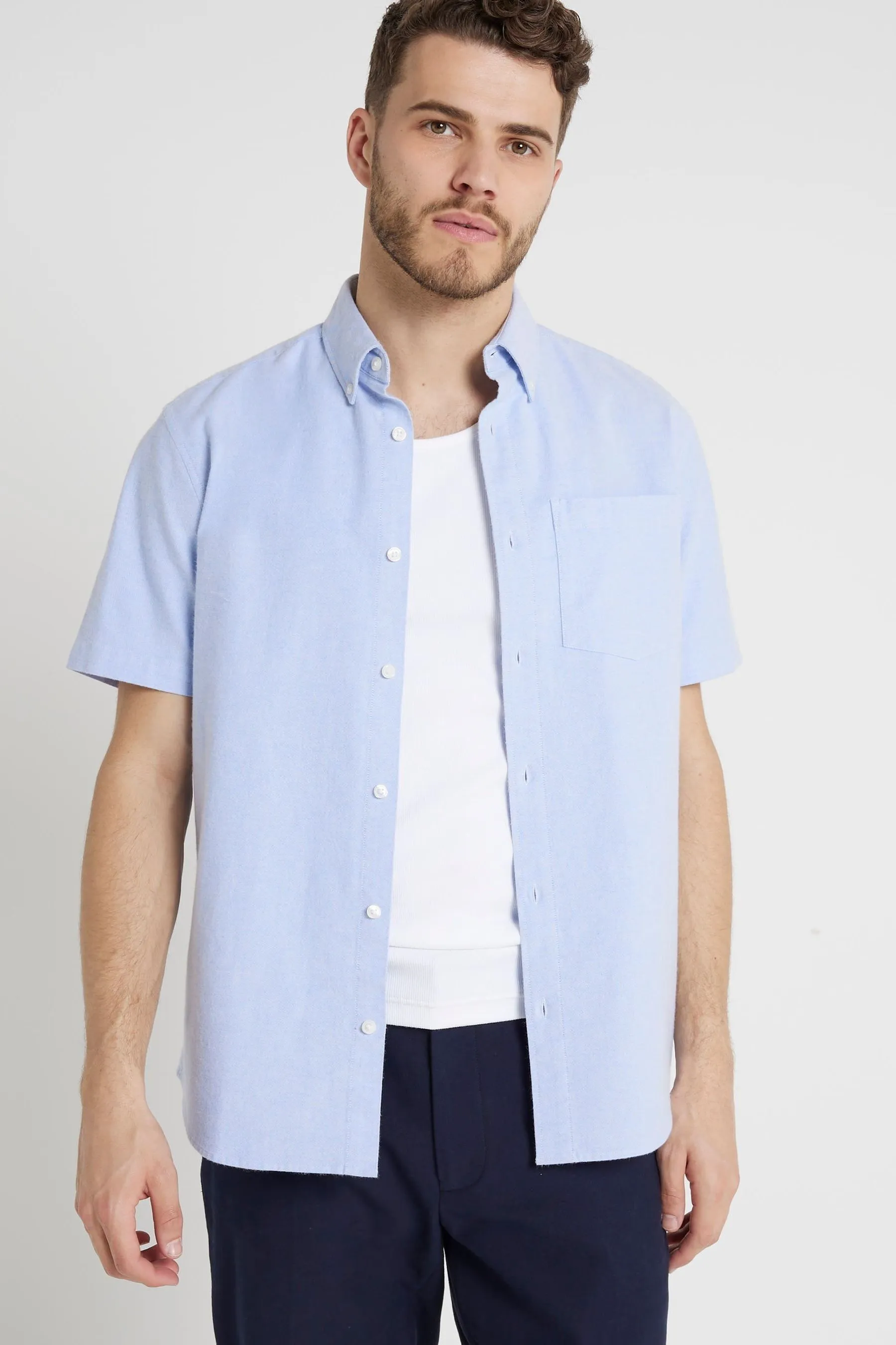 River Island - Camicia Oxford a maniche corte