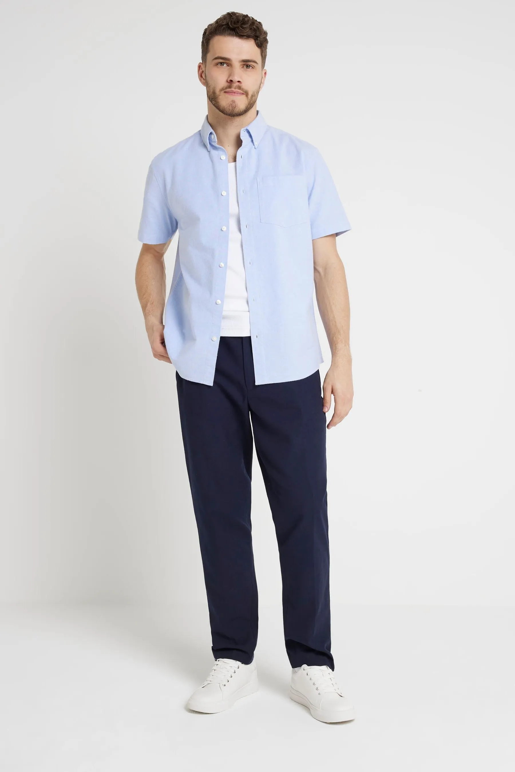 River Island - Camicia Oxford a maniche corte
