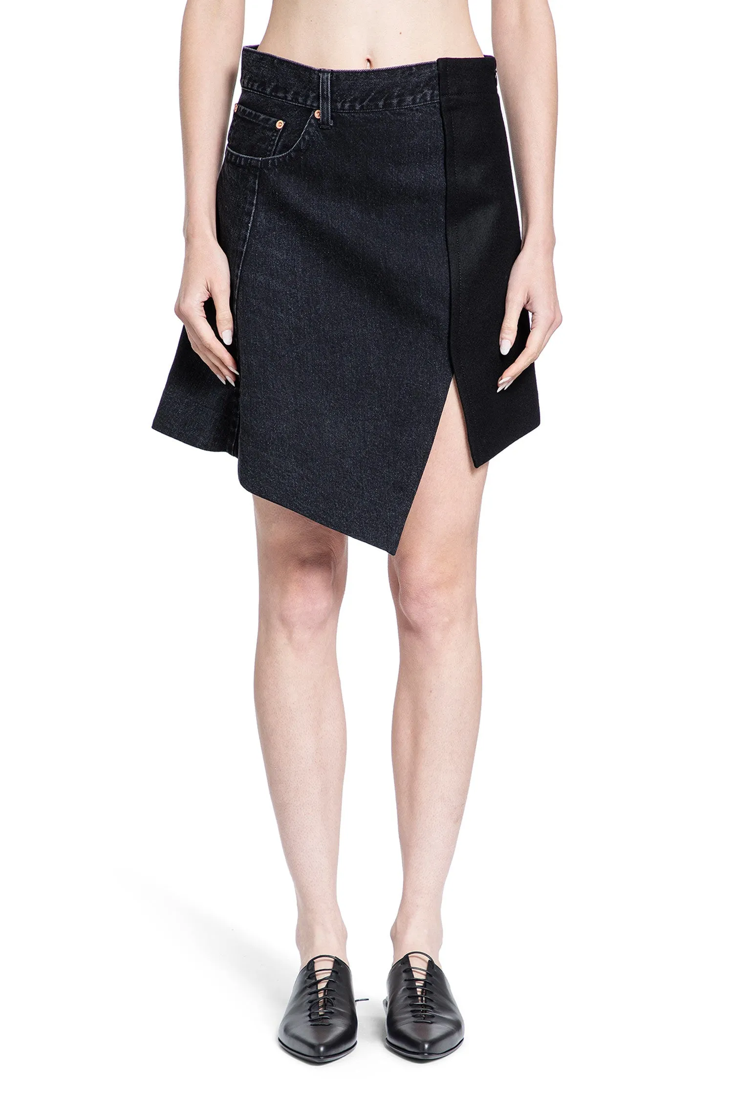 sacai  denim x wool melton skirt 
