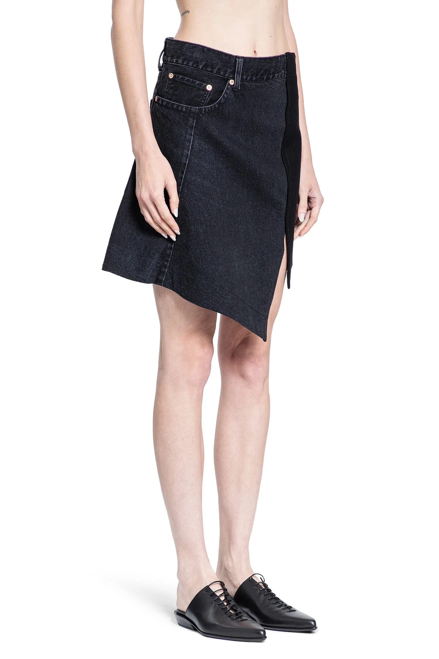 sacai  denim x wool melton skirt 