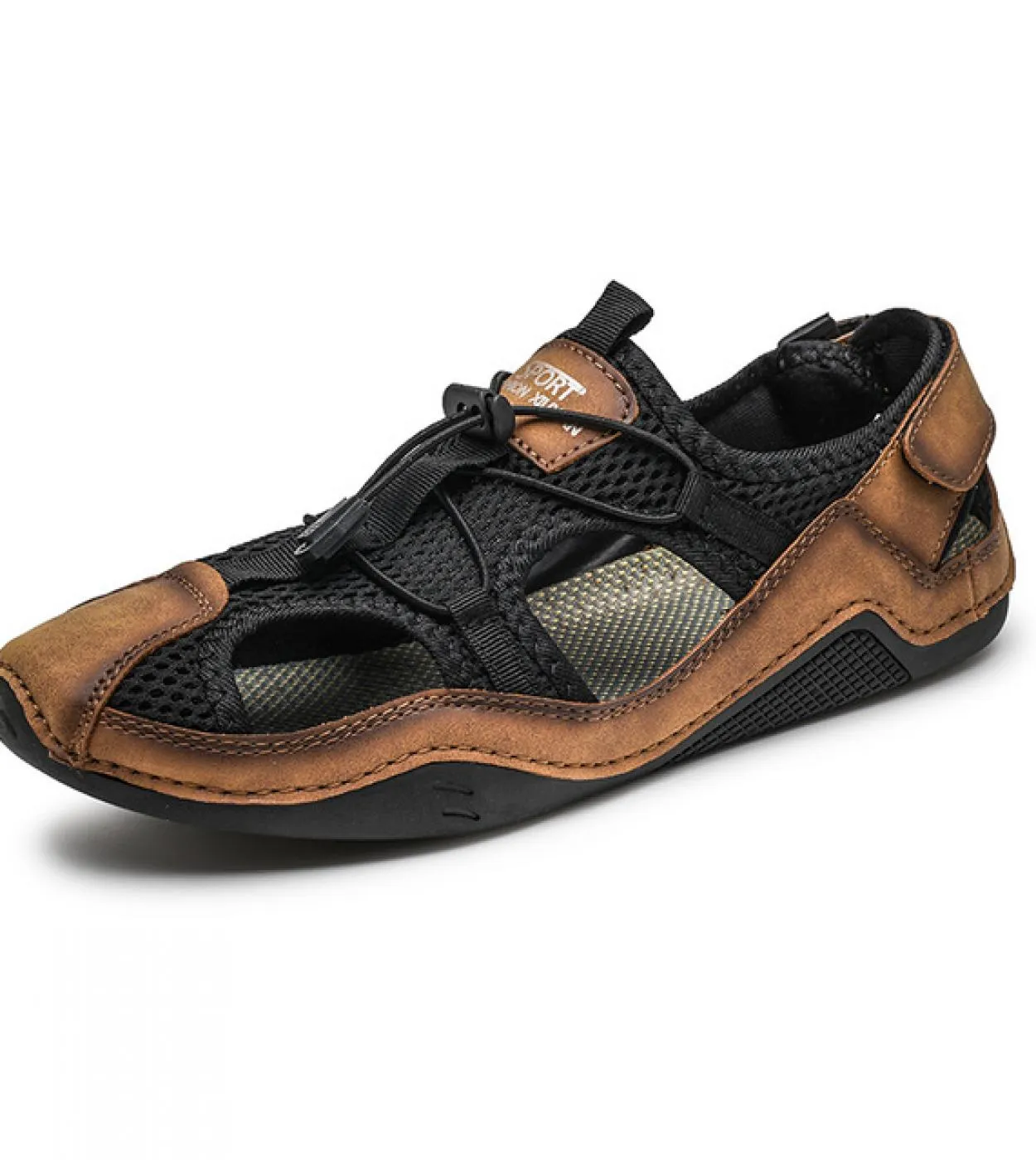 Sandali da uomo in mesh traspirante Scarpe estive da uomo Sneakers Mocassini in pelle Pantofole da uomo fatte a mano Sandalo rom
