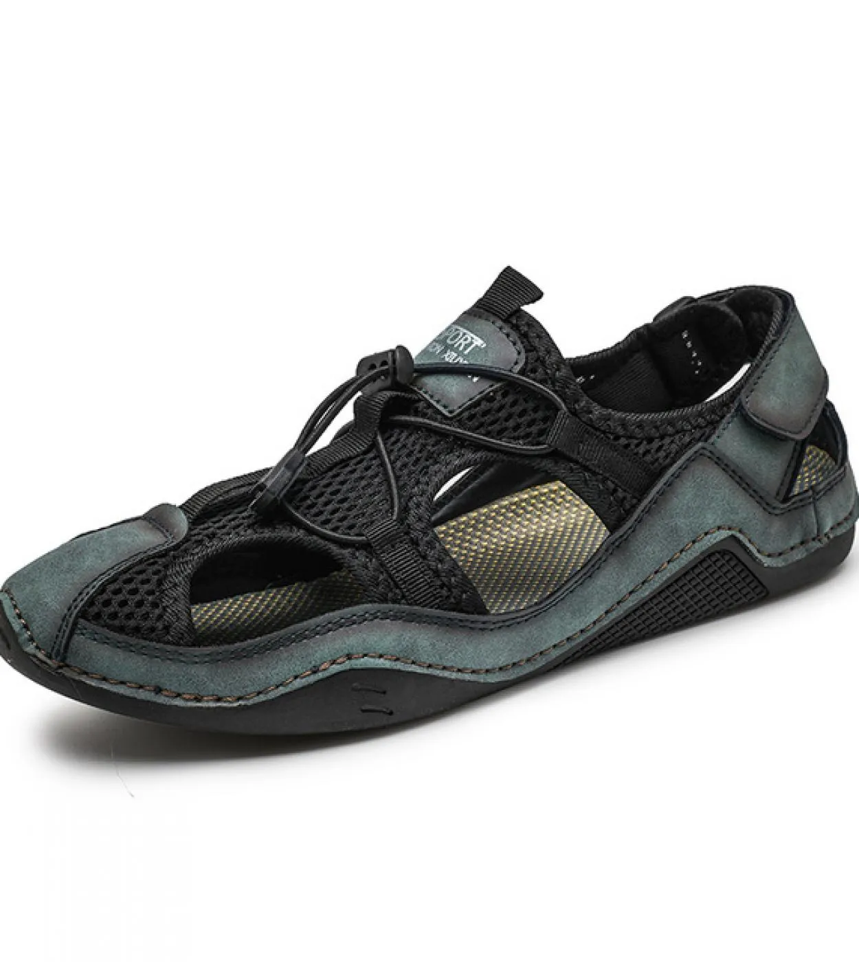 Sandali da uomo in mesh traspirante Scarpe estive da uomo Sneakers Mocassini in pelle Pantofole da uomo fatte a mano Sandalo rom
