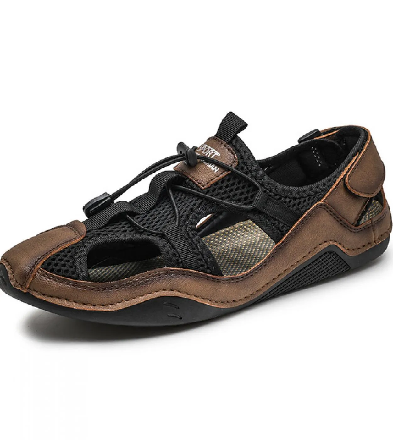 Sandali da uomo in mesh traspirante Scarpe estive da uomo Sneakers Mocassini in pelle Pantofole da uomo fatte a mano Sandalo rom