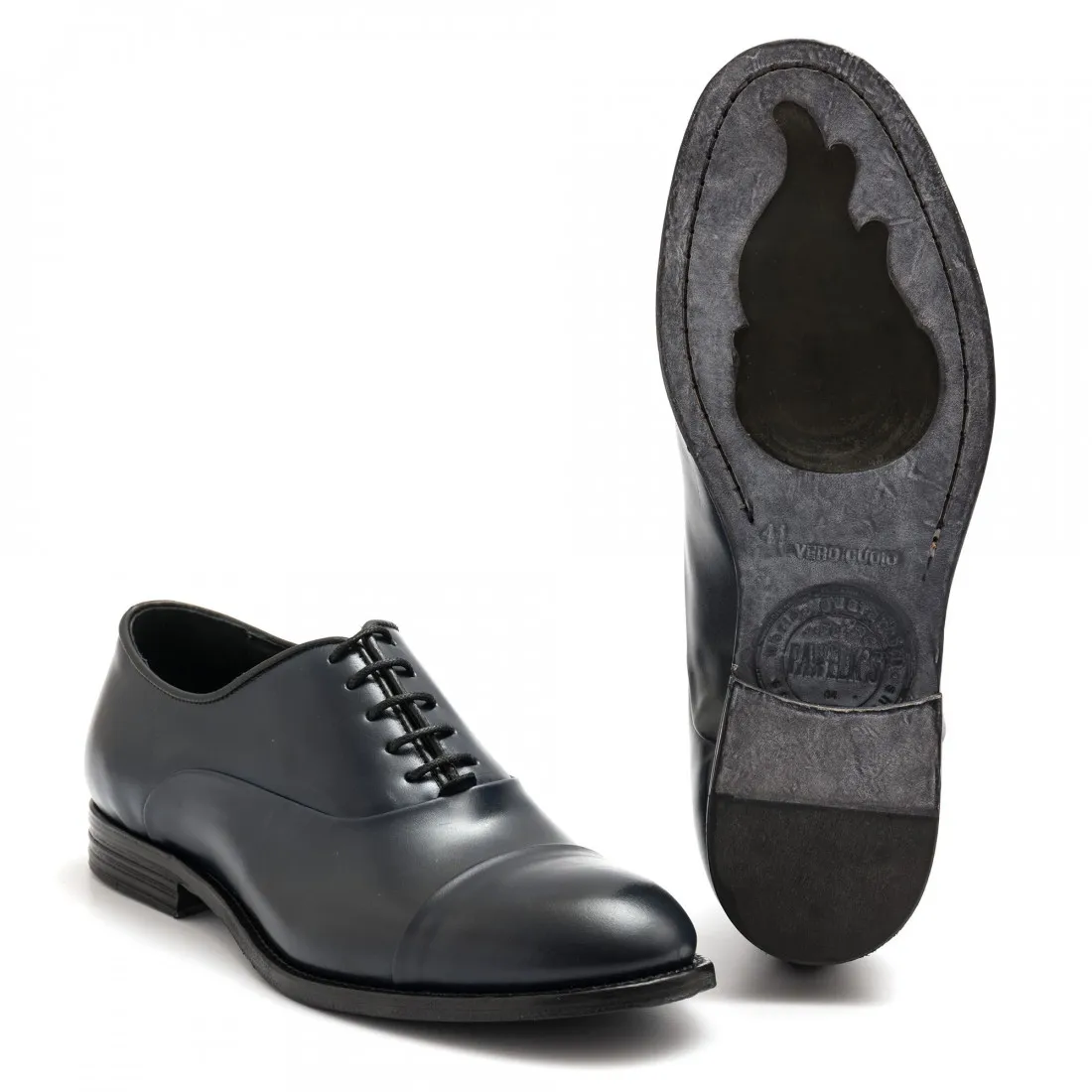 Scarpa oxford Pawelk's blu in pelle spazzolata
