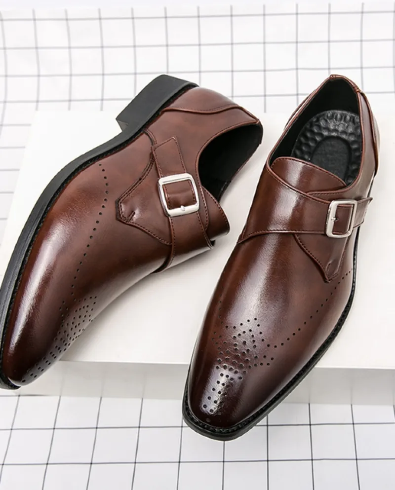 Scarpe a punta Mocassini con fibbia traspirante Scarpe eleganti da uomo di alta qualità Zapatos De Hombre De Vestir Formale di g