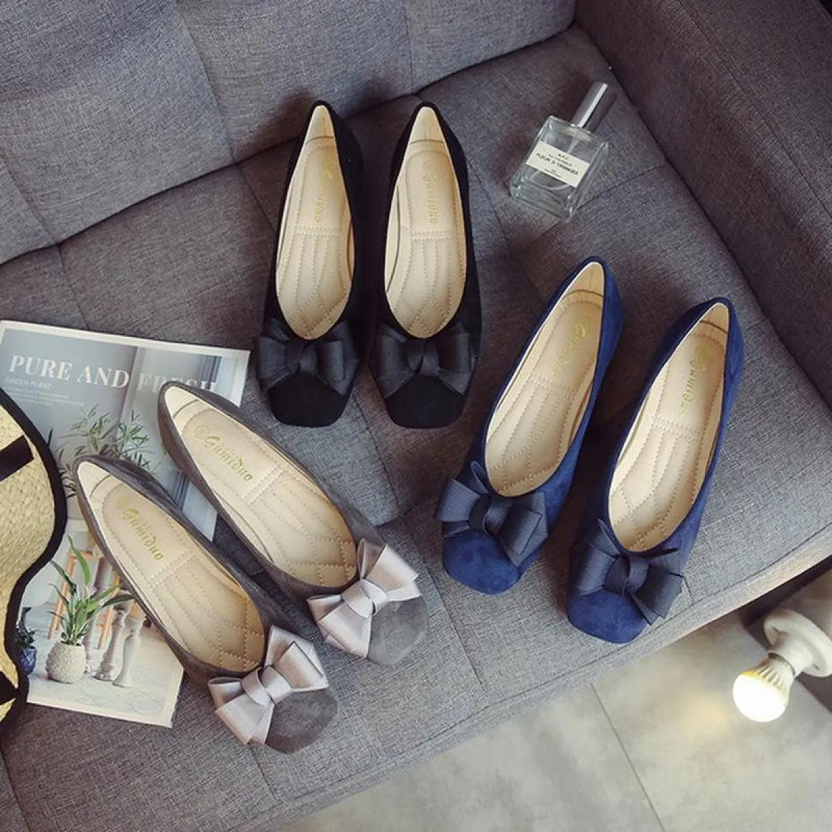 Scarpe basse da donna di alta qualità Flock Scarpe taglie forti Donna Mocassini casual Moda Scarpe eleganti da barca Scarpe da d