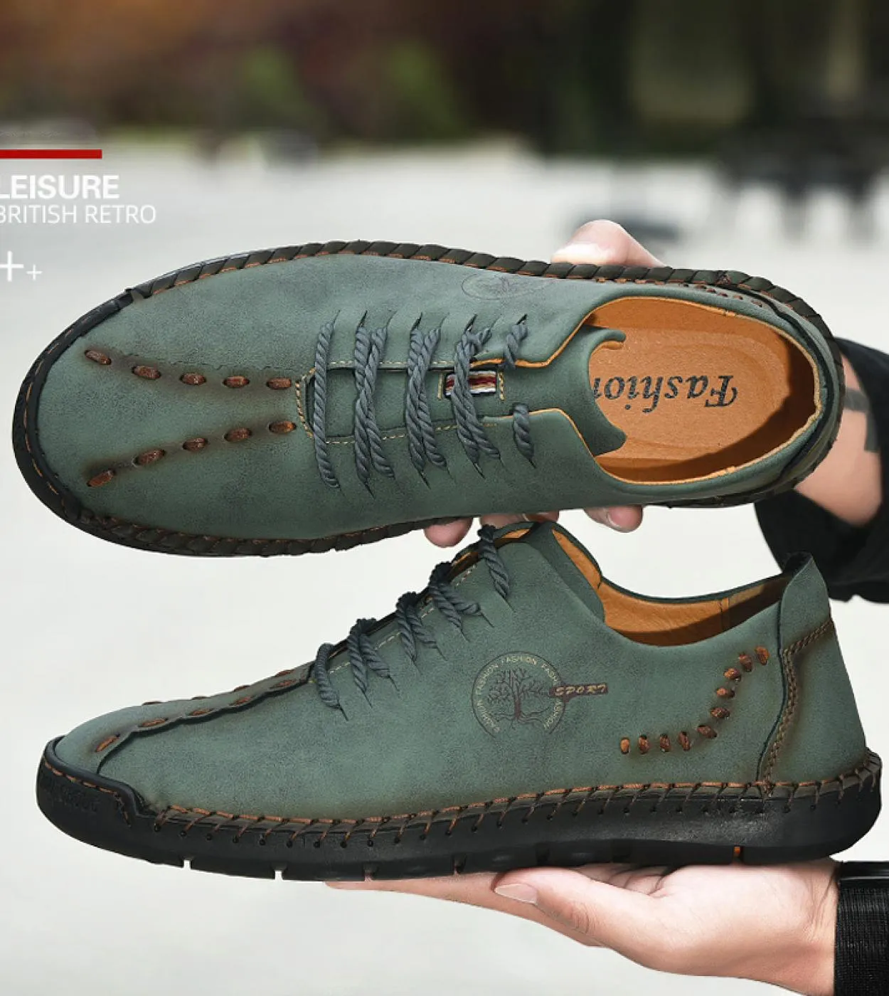 Scarpe casual da uomo in pelle fatte a mano Fashion New Mocassino Driving Shoes Lace Up Flats Mocassini da uomo Zapatillas Hombr
