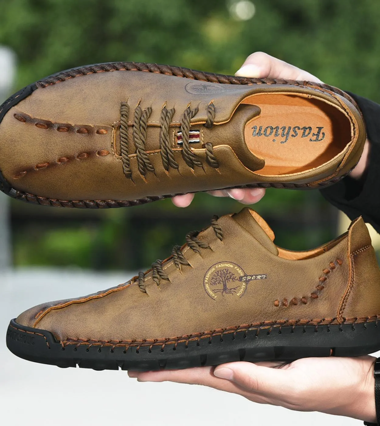 Scarpe casual da uomo in pelle fatte a mano Fashion New Mocassino Driving Shoes Lace Up Flats Mocassini da uomo Zapatillas Hombr