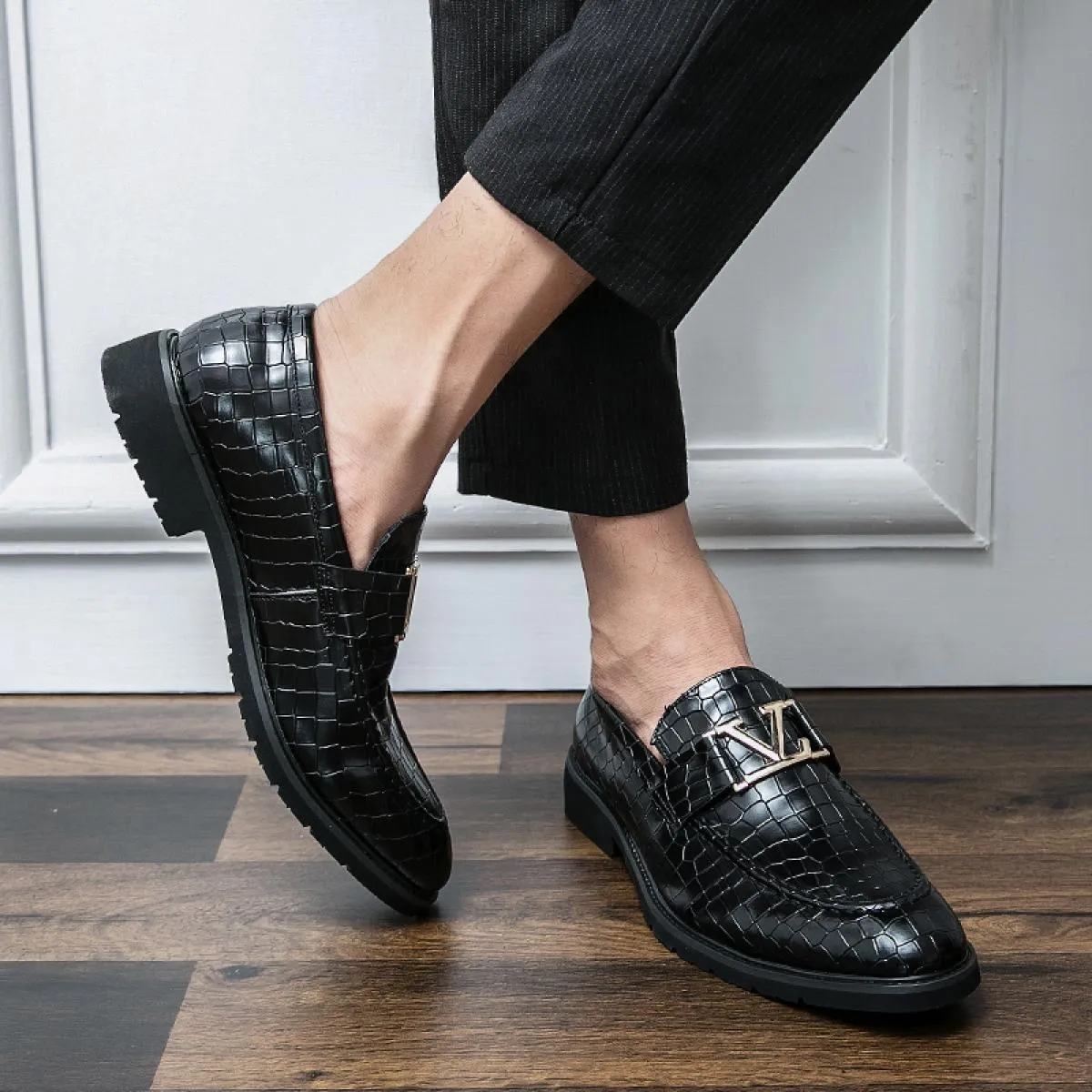 Scarpe eleganti da uomo Mocassini Punta tonda Slip on solido Scarpe da sposa fatte a mano per uomo Spedizione gratuita Taglia 38