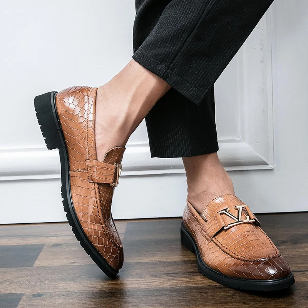 Scarpe eleganti da uomo Mocassini Punta tonda Slip on solido Scarpe da sposa fatte a mano per uomo Spedizione gratuita Taglia 38