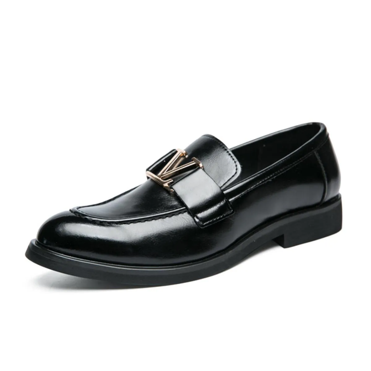 Scarpe eleganti da uomo Mocassini Punta tonda Slip on solido Scarpe da sposa fatte a mano per uomo Spedizione gratuita Taglia 38