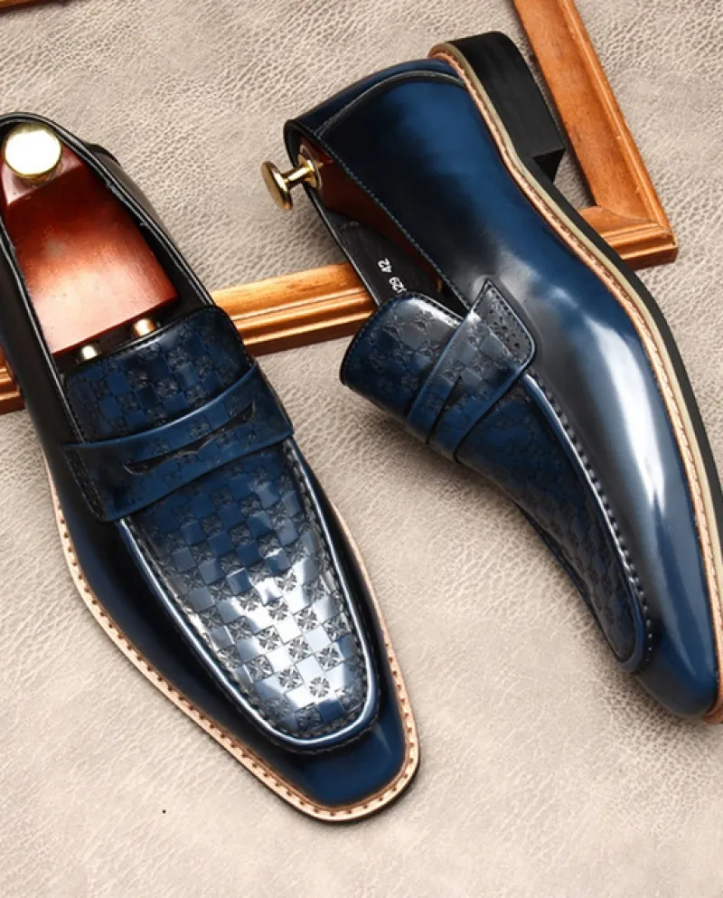 Scarpe formali da ufficio in stile italiano Mocassini classici da uomo in vera pelle di mucca, fatti a mano, scarpe eleganti mar