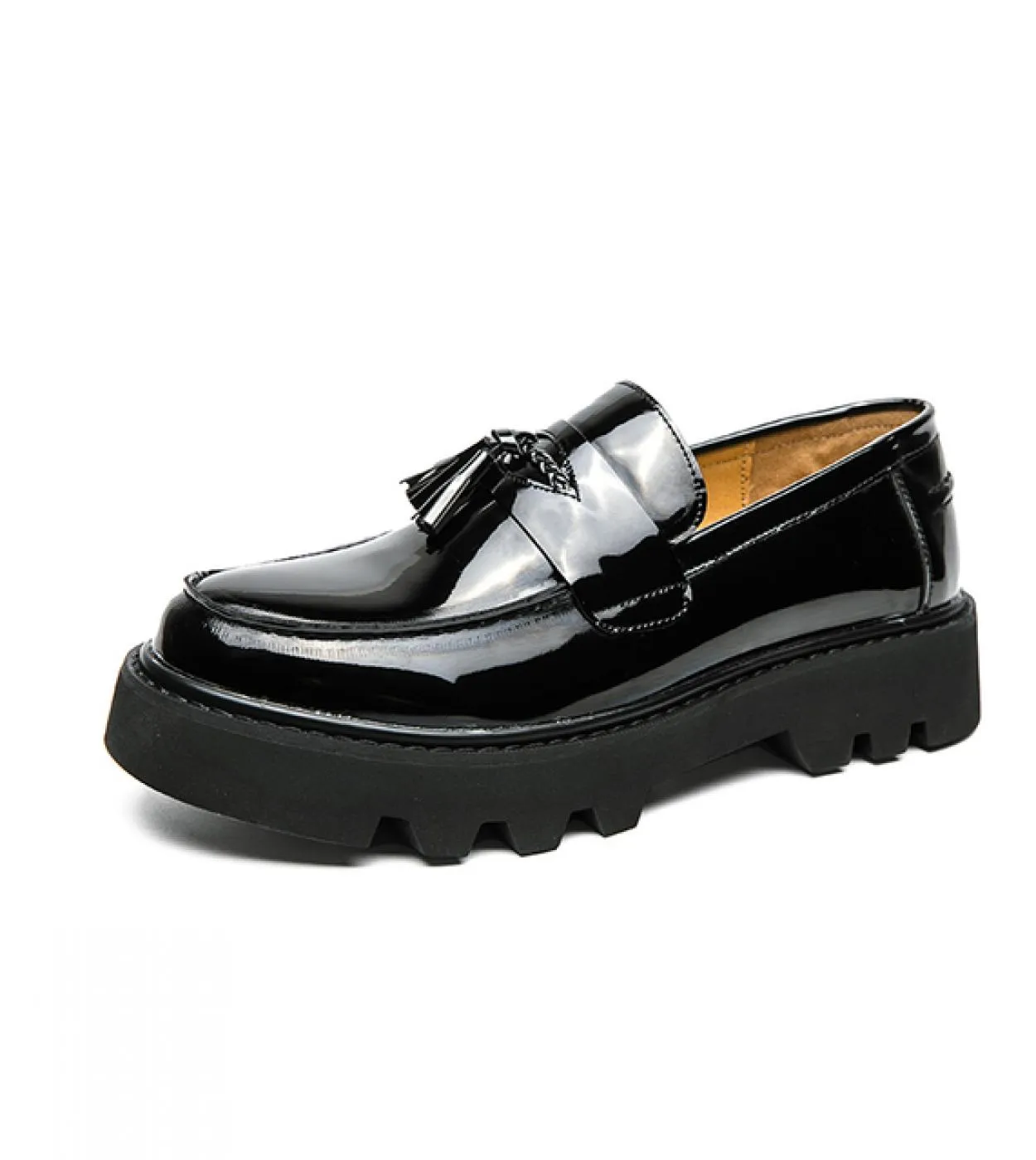 Scarpe in pelle con punta tonda con plateau primaverile Mocassini comodi con suola spessa Scarpe da sposa da lavoro Casual di al