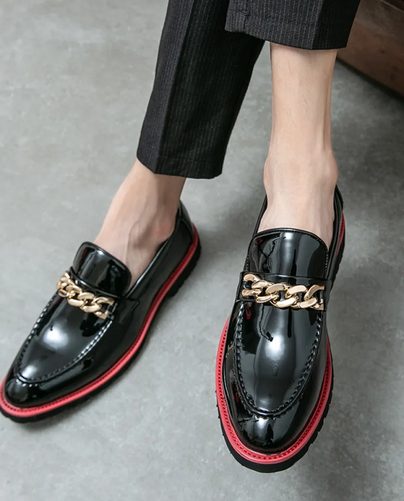 Scarpe in pelle verniciata di alta qualità di marca Moda Night Club Nuovi mocassini da uomo Scarpe casual da uomo Mocassino stil