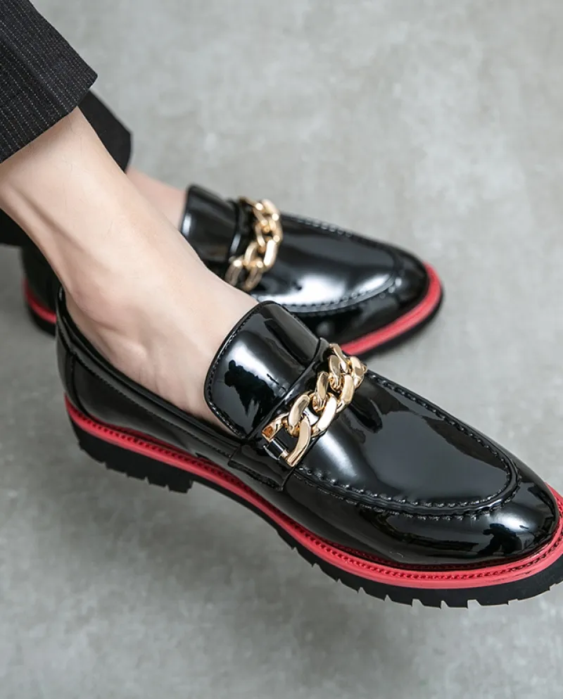 Scarpe in pelle verniciata di alta qualità di marca Moda Night Club Nuovi mocassini da uomo Scarpe casual da uomo Mocassino stil