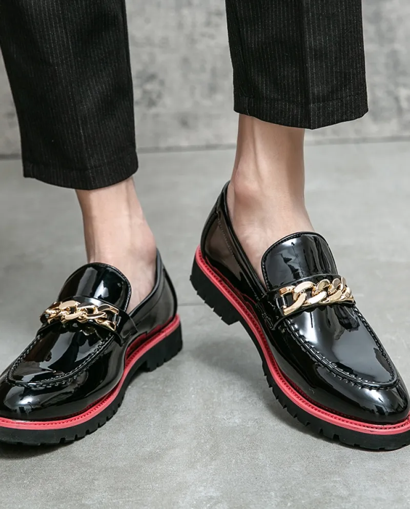 Scarpe in pelle verniciata di alta qualità di marca Moda Night Club Nuovi mocassini da uomo Scarpe casual da uomo Mocassino stil