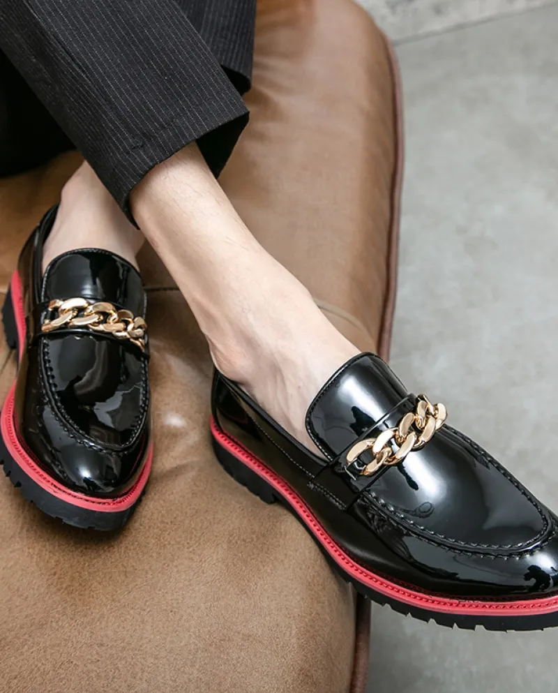Scarpe in pelle verniciata di alta qualità di marca Moda Night Club Nuovi mocassini da uomo Scarpe casual da uomo Mocassino stil