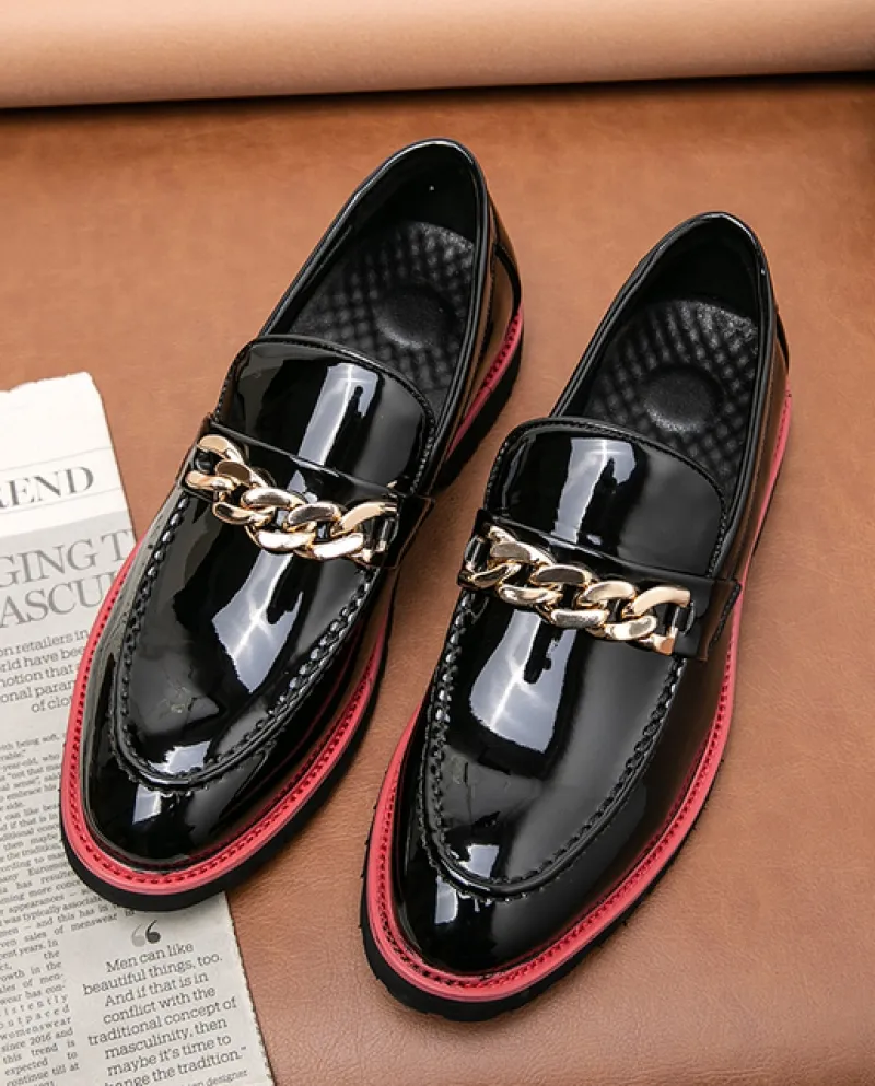 Scarpe in pelle verniciata di alta qualità di marca Moda Night Club Nuovi mocassini da uomo Scarpe casual da uomo Mocassino stil