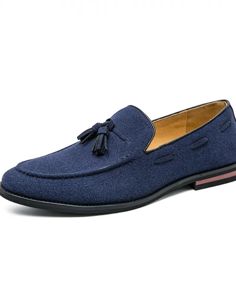 Scarpe italiane in pelle nabuk di fascia alta con nappa Mocassini di lusso da uomo in stile britannico Comodo abito autentico da