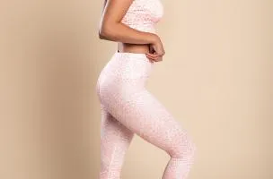 Set sportivo con stampa leopardata, rosa