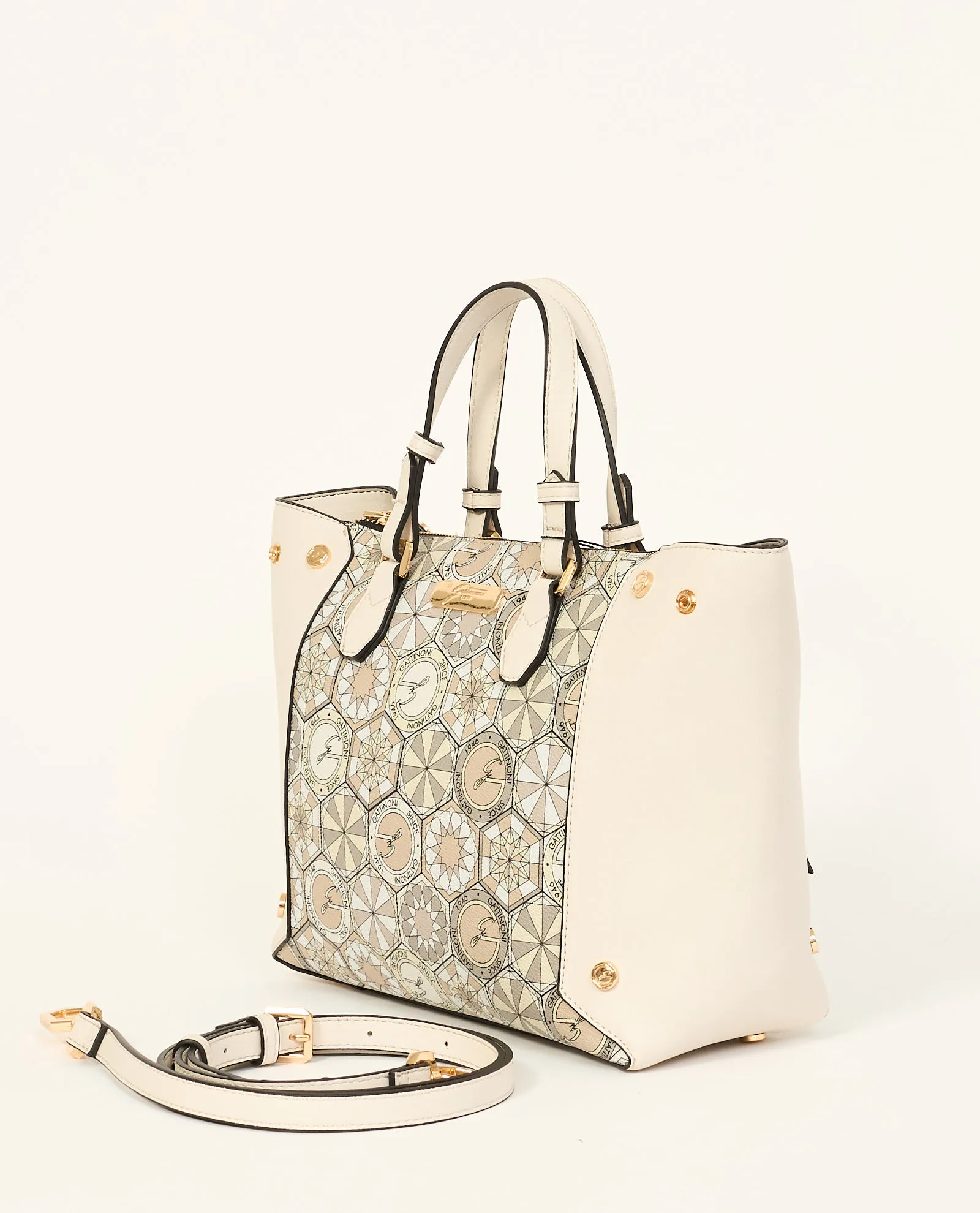 Shopping bag Gattinoni motivo Teodosia con zip
