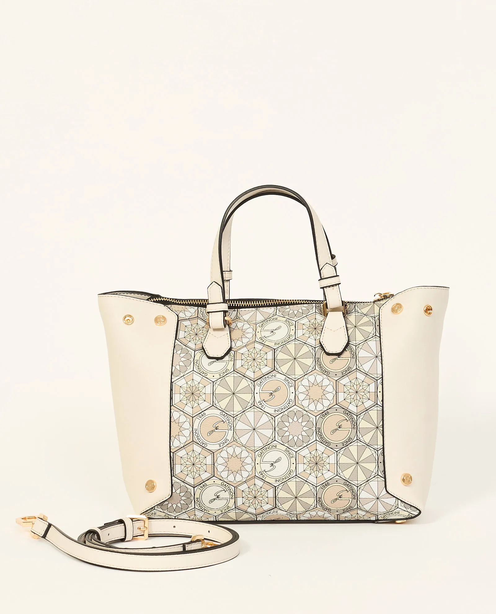 Shopping bag Gattinoni motivo Teodosia con zip