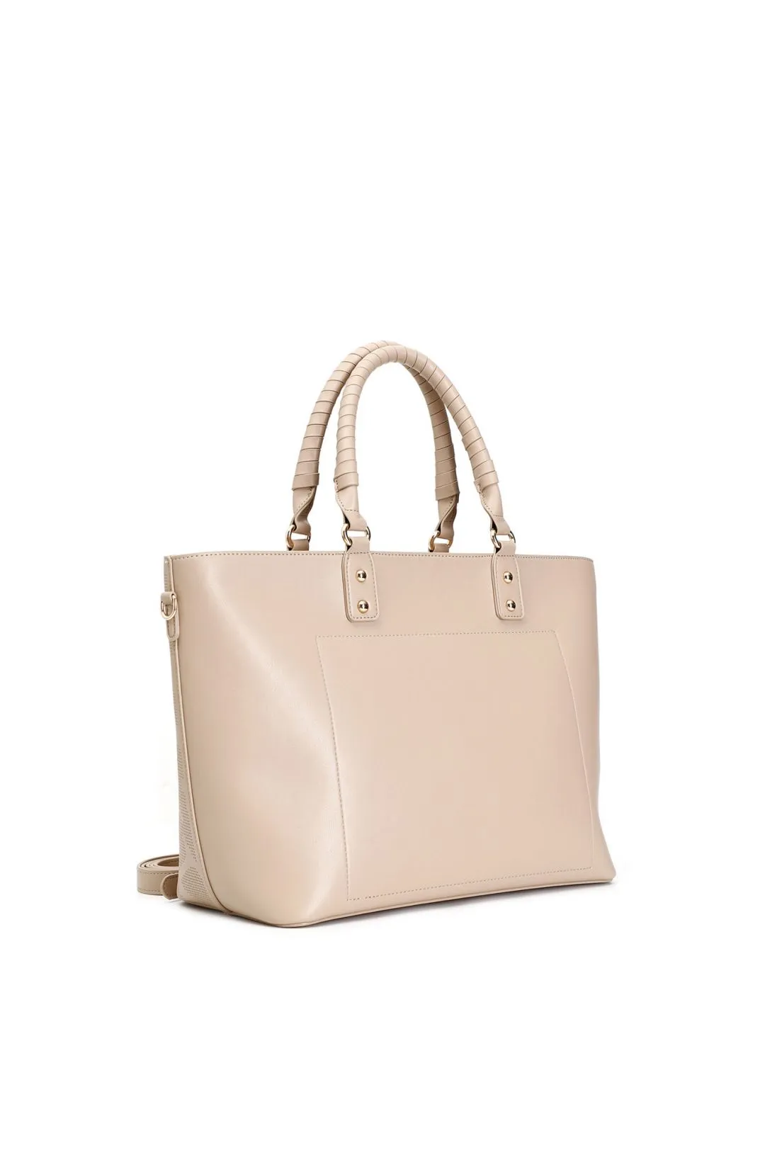 shopping con maxi logo laserato all over nocciola
