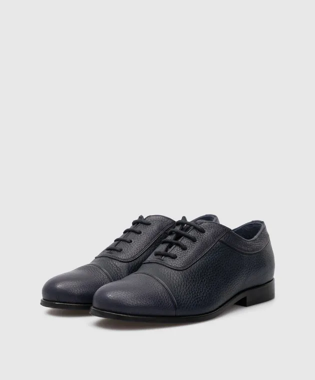 Stefano Ricci Scarpe oxford da bambino in pelle blu scuro YR59CG8056MRRE