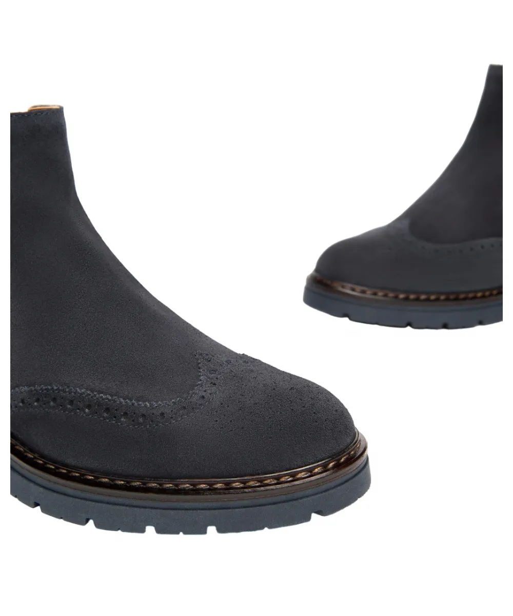 Stivaletti Chelsea In Camoscio Blu