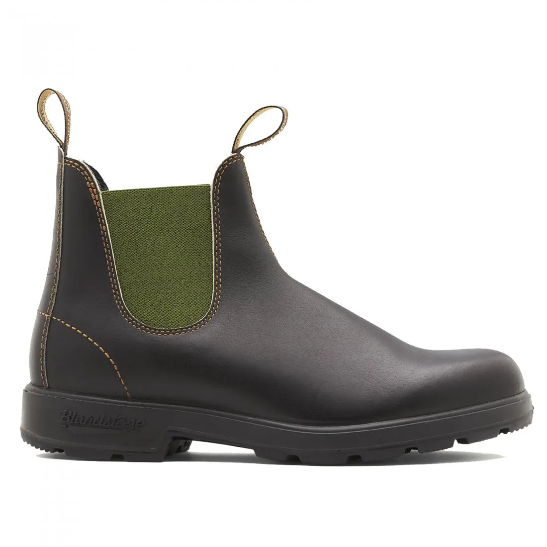 Stivaletto chelsea Blundstone 519 marrone con elastici verdi