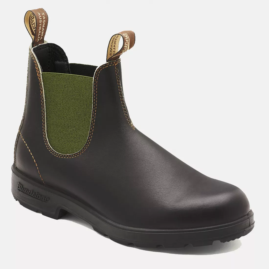 Stivaletto chelsea Blundstone 519 marrone con elastici verdi