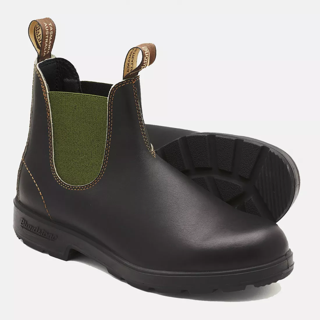 Stivaletto chelsea Blundstone 519 marrone con elastici verdi